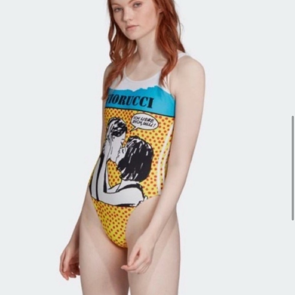 Adidas x Fiorucci Women's Pop Art bodysuit - Yellow and Blue
